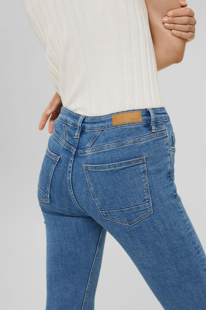 Strečové džíny s detailem zipu, BLUE MEDIUM WASHED, detail image number 5