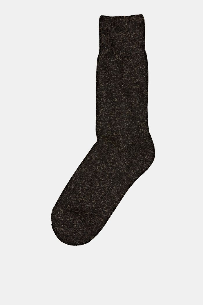 Melírované ponožky ze směsi s bavlnou, BLACK, detail image number 0