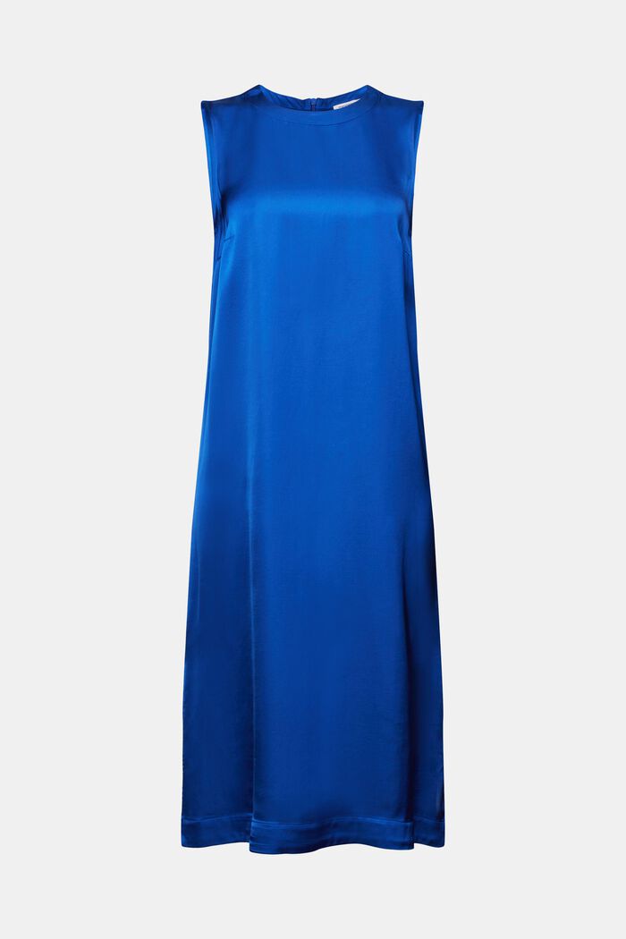 Saténové pouzdrové šaty bez rukávů, BRIGHT BLUE, detail image number 7