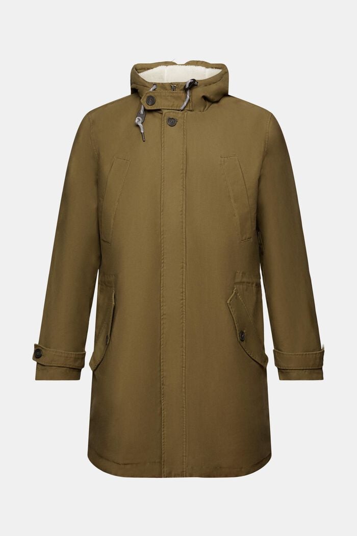Zateplený kabát ve stylu parky, KHAKI GREEN, detail image number 7