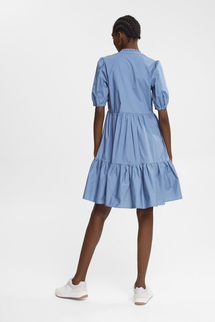Volánové šaty z bavlny, GREY BLUE, detail image number 2