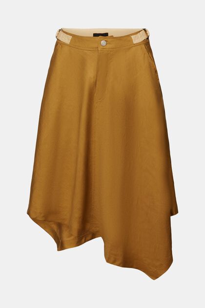 Midi sukně s cípatým lemem