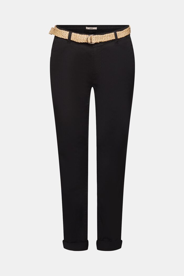 Chino kalhoty s páskem, BLACK, detail image number 6