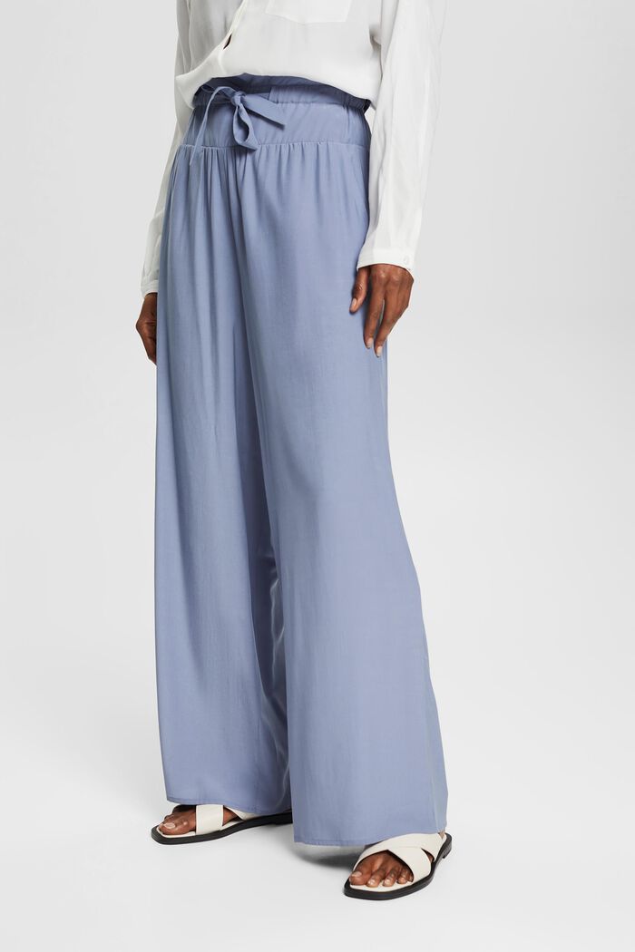 Kalhoty se širokými nohavicemi, LENZING™ ECOVERO™, LIGHT BLUE LAVENDER, detail image number 0