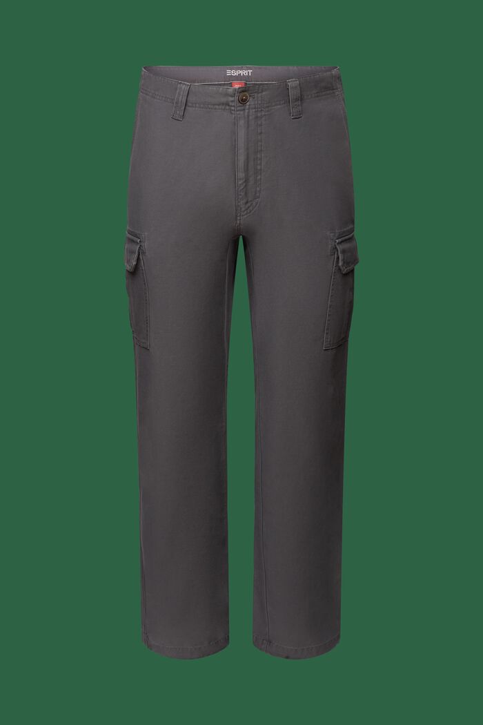 Cargo kalhoty z bavlny, DARK GREY, detail image number 7