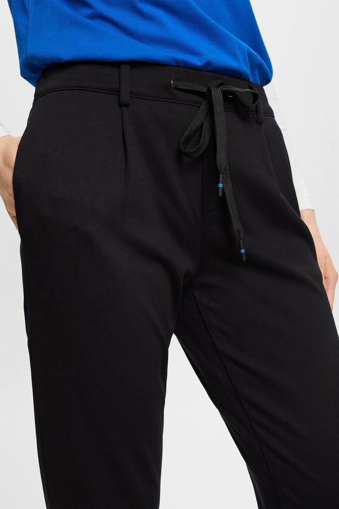 Strečové kalhoty s gumou v pase, BLACK, detail image number 2