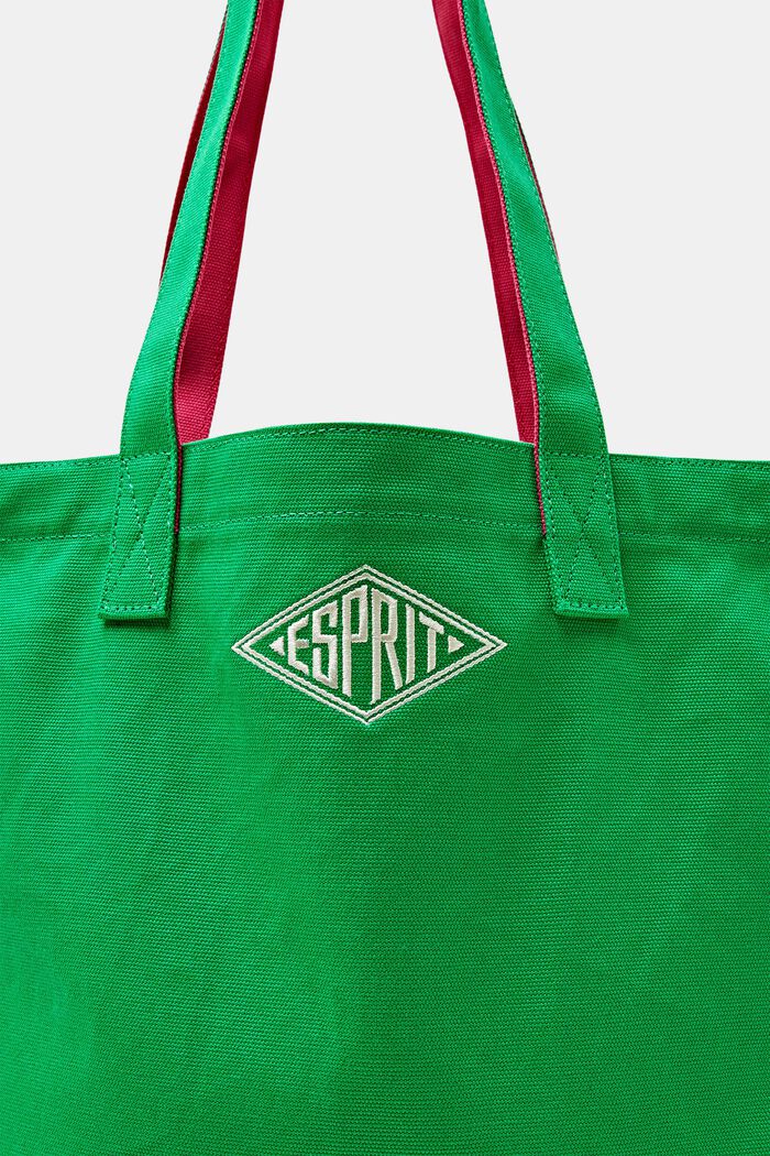 Bavlněná kabelka tote bag s logem, GREEN, detail image number 1