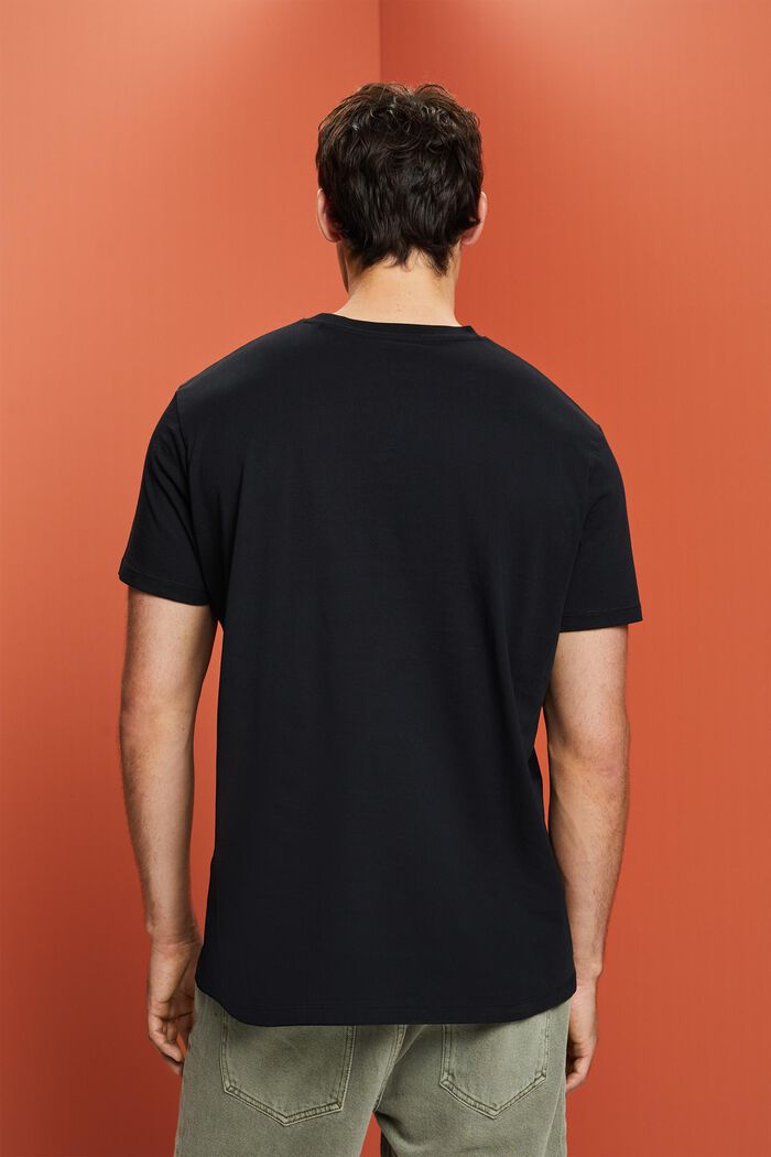 Žerzejové tričko, 100 % bavlna, BLACK, detail image number 3