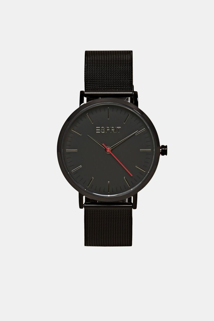 Nerezové hodinky se síťovaným páskem, BLACK, detail image number 0