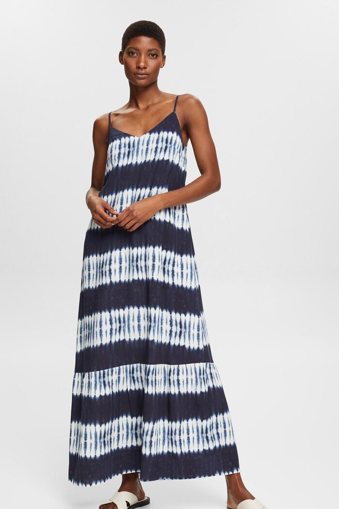 Maxi šaty s batikovaným vzorem, LENZING™ ECOVERO™, NAVY, detail image number 0