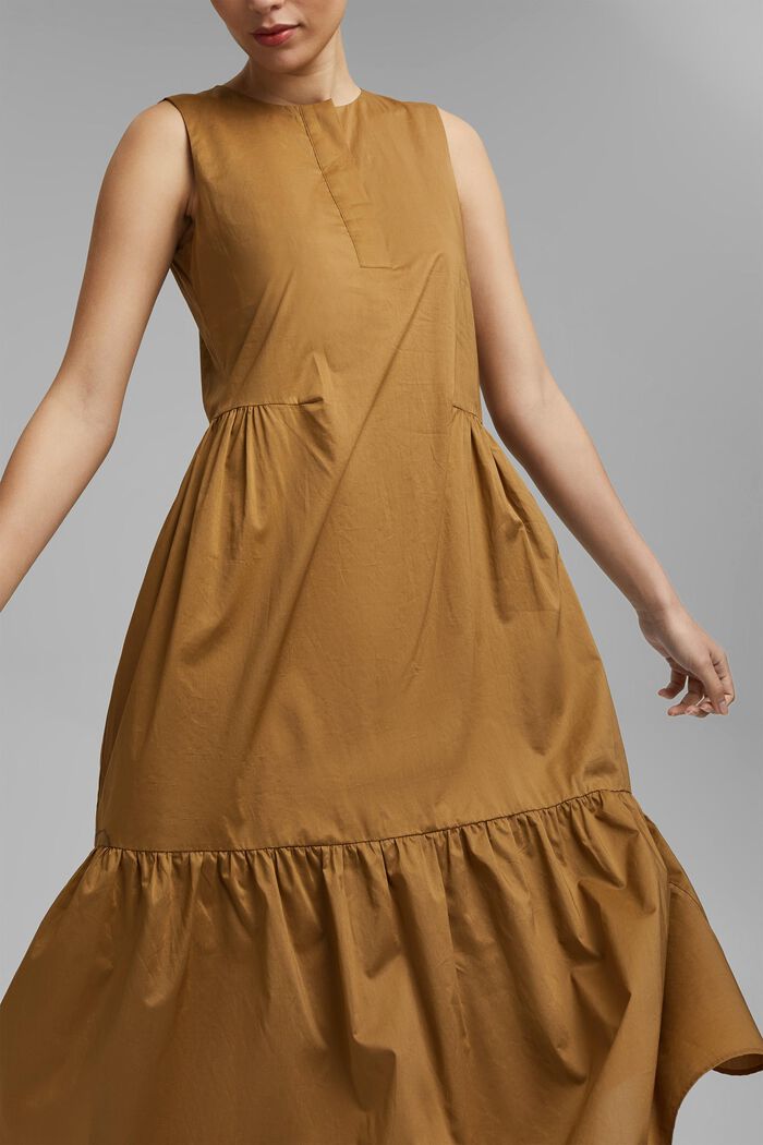 Bavlněné midi šaty bez rukávů, s volány, BARK, detail image number 5