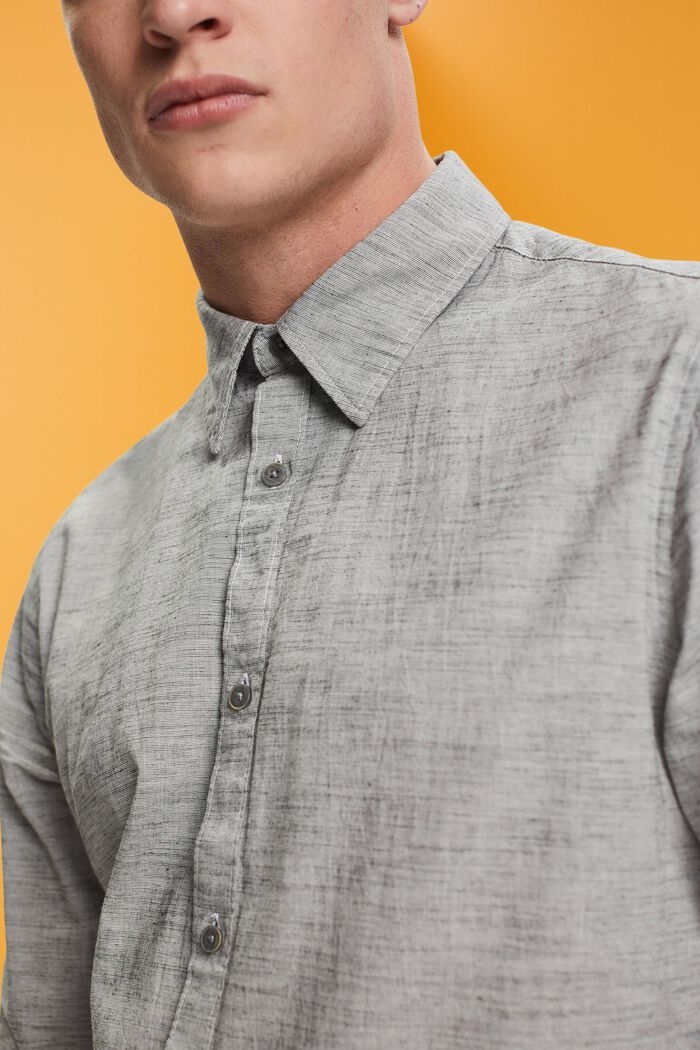 Pruhovaná košile z udržitelné bavlny, MEDIUM GREY, detail image number 2