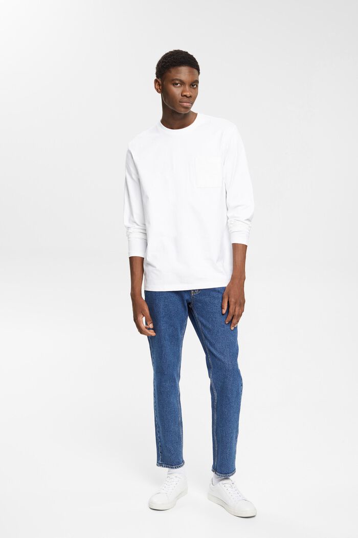 Žerzejové tričko s dlouhým rukávem, 100 % bavlna, WHITE, detail image number 2