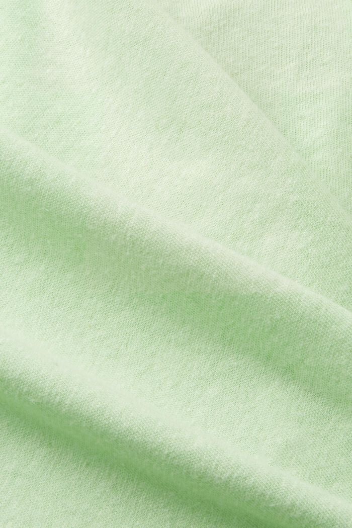 Tričko ze směsi se lnem, CITRUS GREEN, detail image number 4
