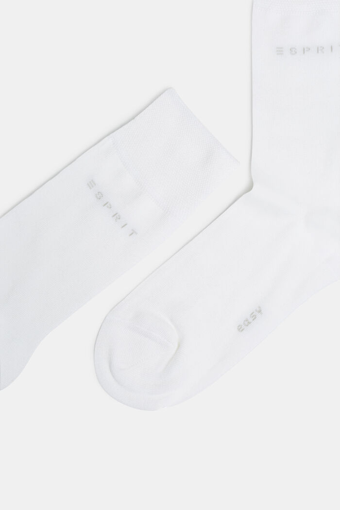 Ponožky ze směsi s bio bavlnou, 2 páry, WHITE, detail image number 1