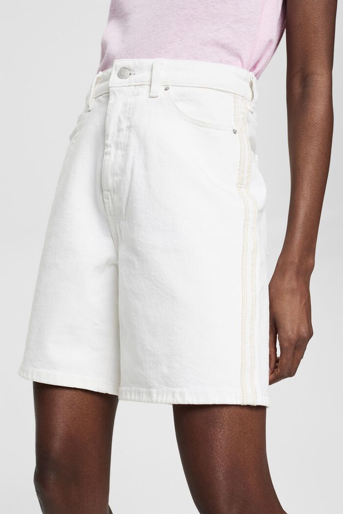 Denimové šortky s vysokým pasem, WHITE, detail image number 2