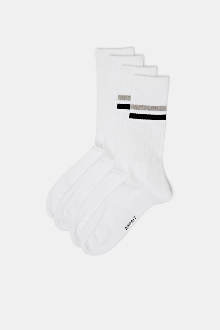 2 páry sportovních ponožek, bio bavlna, WHITE, detail image number 0