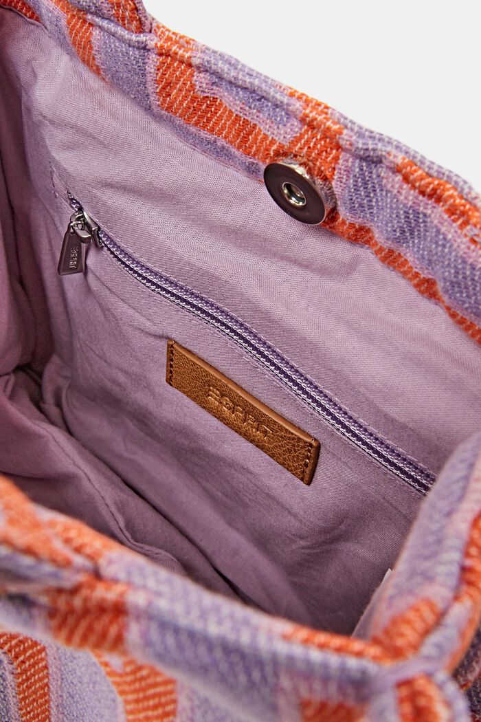 Malá bavlněná nákupní kabelka se vzorem, ORANGE, detail image number 3