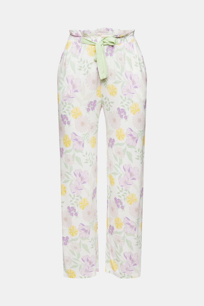 Pyžamové kalhoty s květovaným vzorem, LENZING™ ECOVERO™, OFF WHITE, detail image number 5