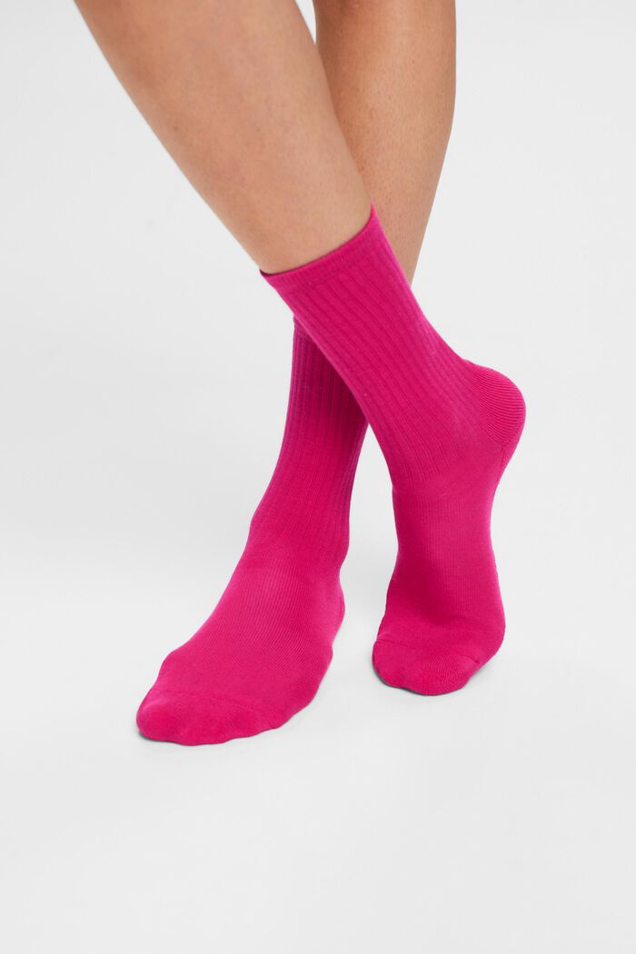 Žebrové ponožky, 2 páry, ROSE / PINK, detail image number 1