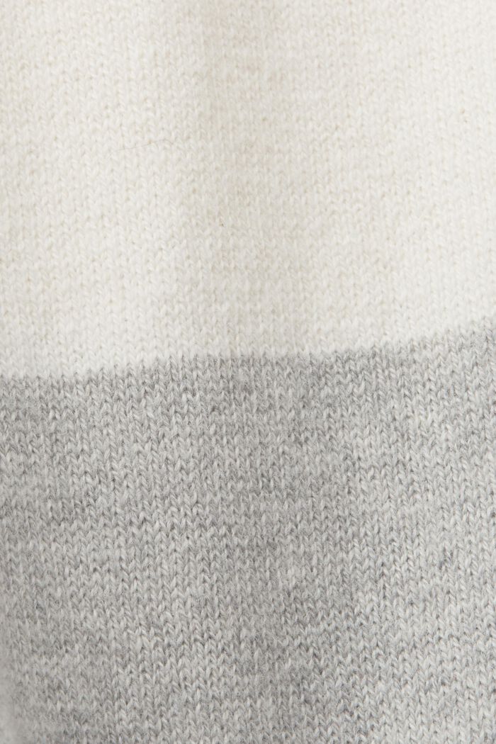 Pruhovaný bavlněný svetr s kašmírem, LIGHT GREY, detail image number 5