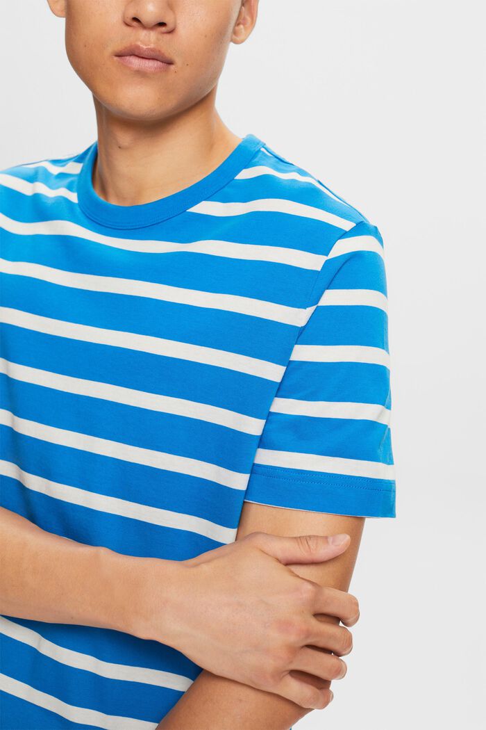 Pruhované tričko z bavlněného žerzeje, BLUE, detail image number 2