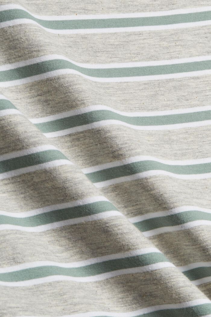 Pruhované tričko s dlouhým rukávem, z bio bavlny a streče, LIGHT GREY, detail image number 4