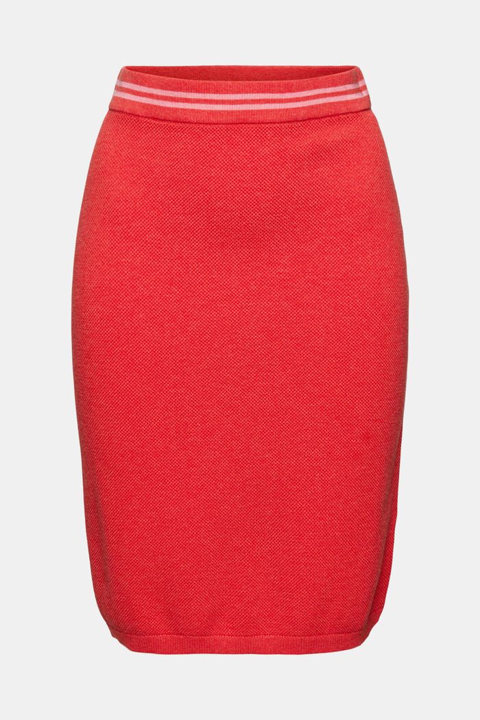 Pletená sukně s proužkovaným pasem, RED, overview