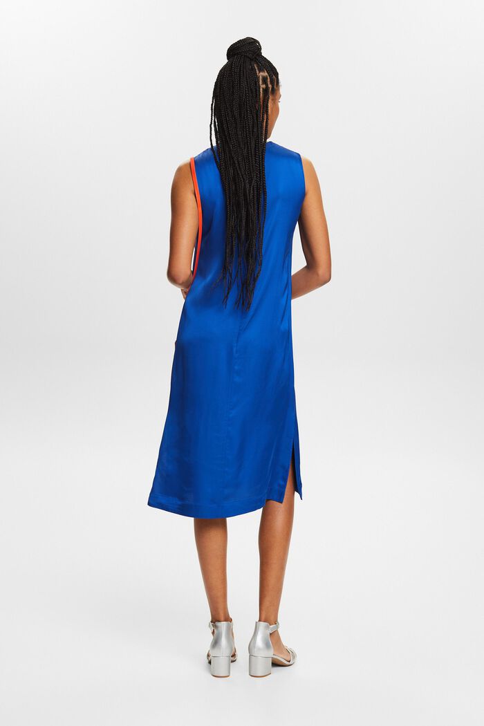 Saténové pouzdrové šaty bez rukávů, BRIGHT BLUE, detail image number 2