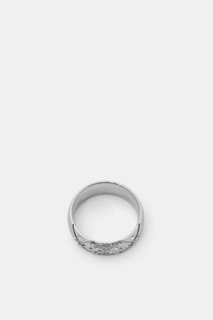 Prsten osázený zirkony, SILVER, overview