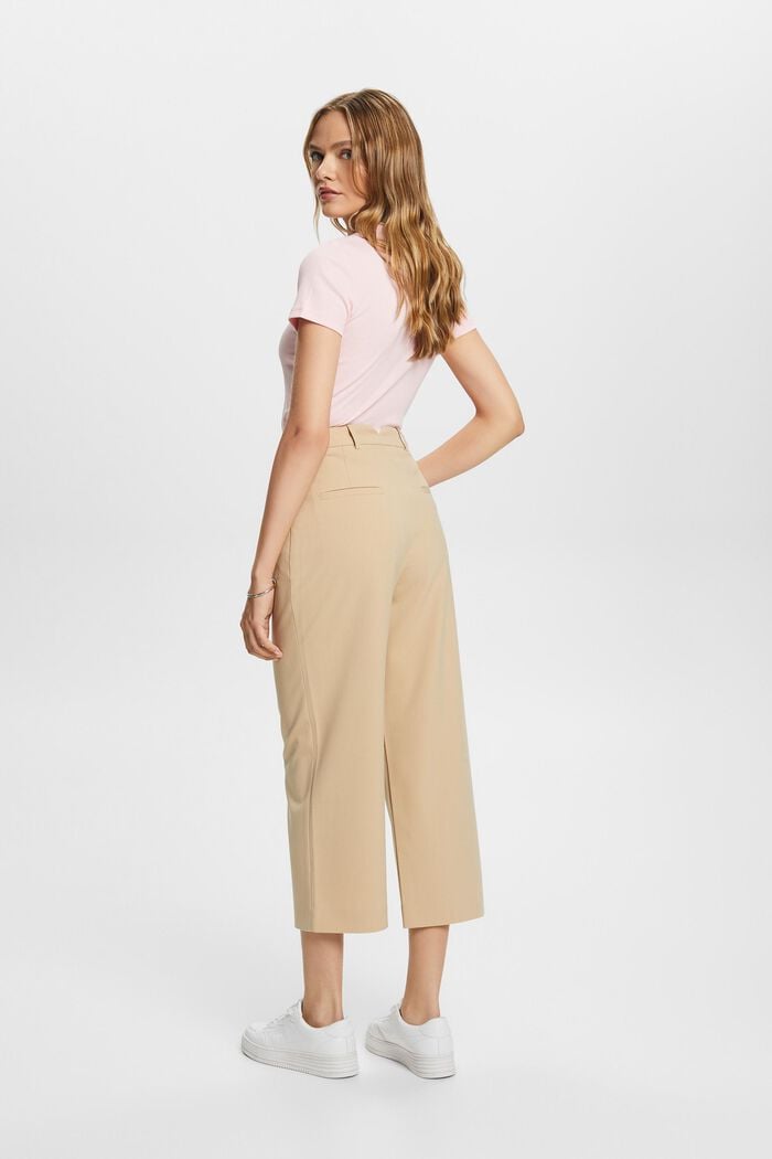Kalhotová sukně s vysokým pasem a sklady v pase, SAND, detail image number 3