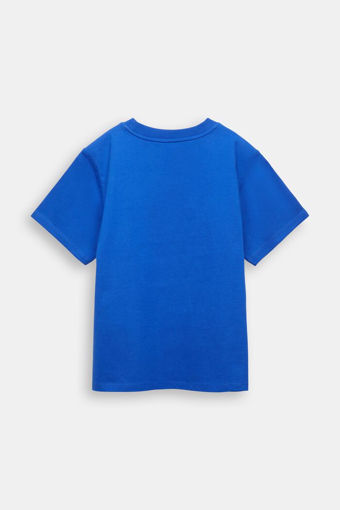 Tričko z bavlněného žerzeje, s grafickým designem, BRIGHT BLUE, detail image number 3