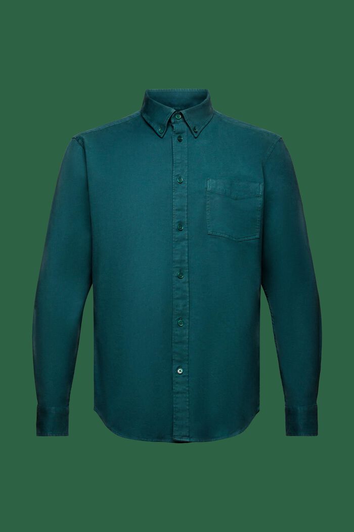 Keprová košile se střihem Regular Fit, EMERALD GREEN, detail image number 7