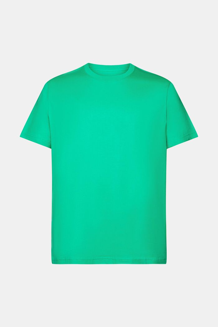 Tričko s kulatým výstřihem, z žerzeje z bavlny pima, GREEN, detail image number 7