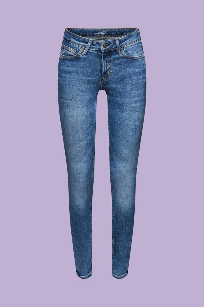 Skinny džíny se střední výškou pasu, BLUE MEDIUM WASHED, detail image number 7