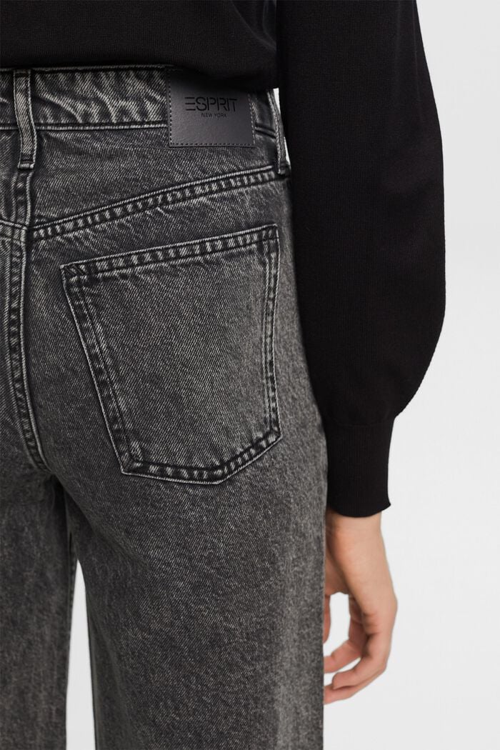 Retro džíny s vysokým pasem a širokými nohavicemi, GREY DARK WASHED, detail image number 4