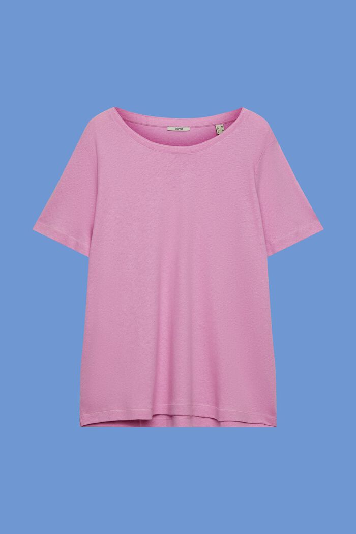 CURVY tričko ze směsi bavlny a lnu, LILAC, detail image number 6