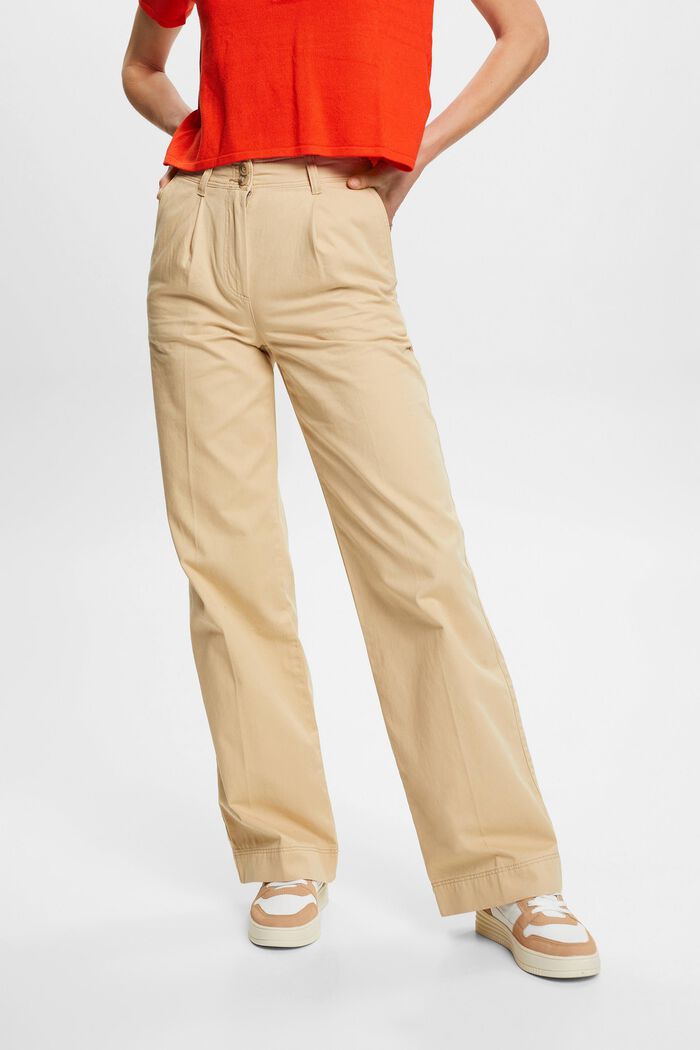 Chino kalhoty se širokými nohavicemi, SAND, detail image number 0