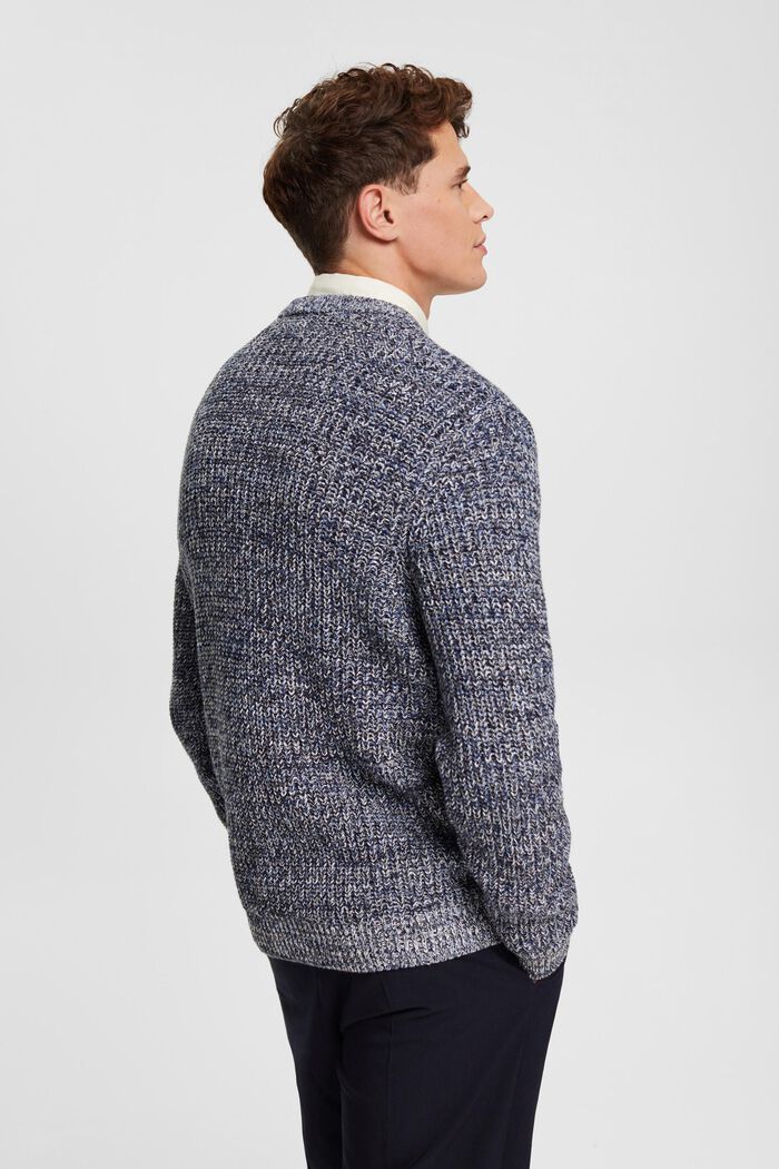 Vícebarevný pletený pulovr, NAVY, detail image number 3