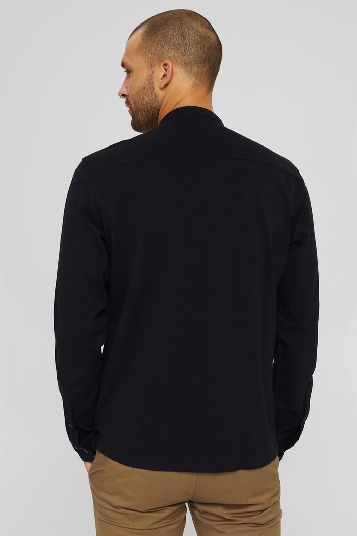 Tričko s dlouhým rukávem, z piké, mercerovaná bio bavlnou, BLACK, detail image number 3