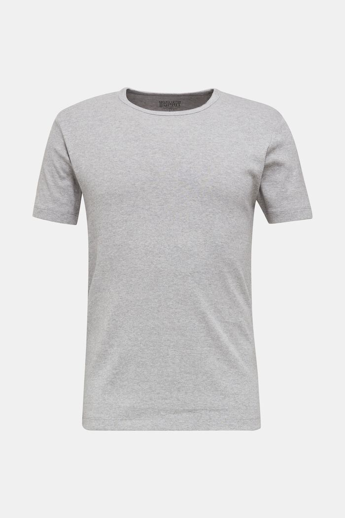 Žebrové tričko ze směsi s bavlnou, MEDIUM GREY, detail image number 0