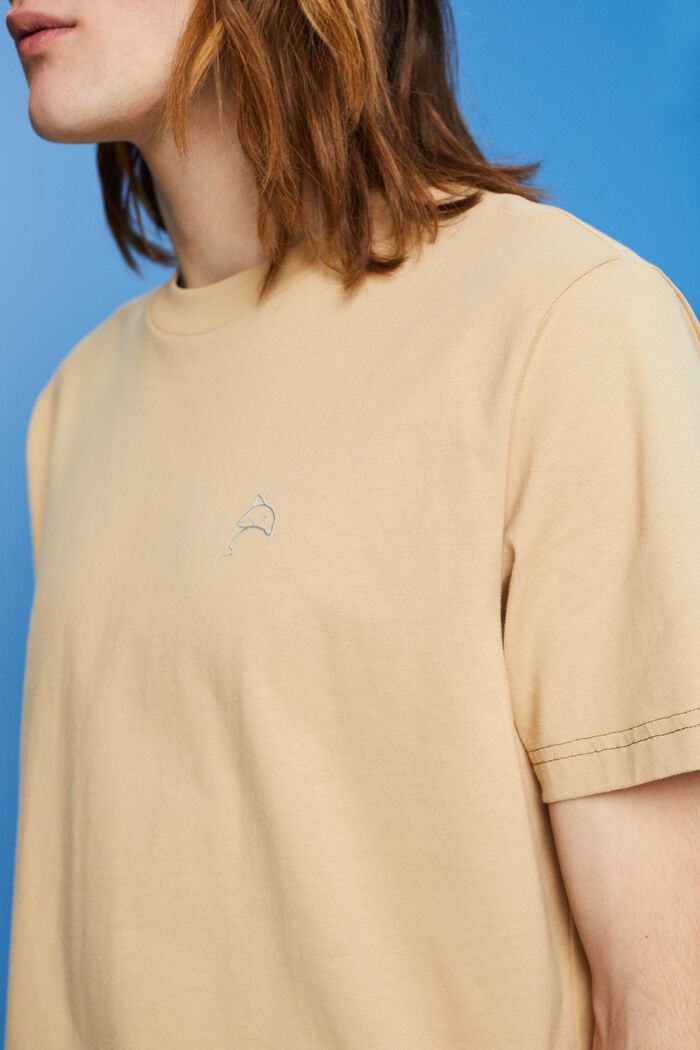 Bavlněné tričko s natištěným delfínem, SAND, detail image number 2