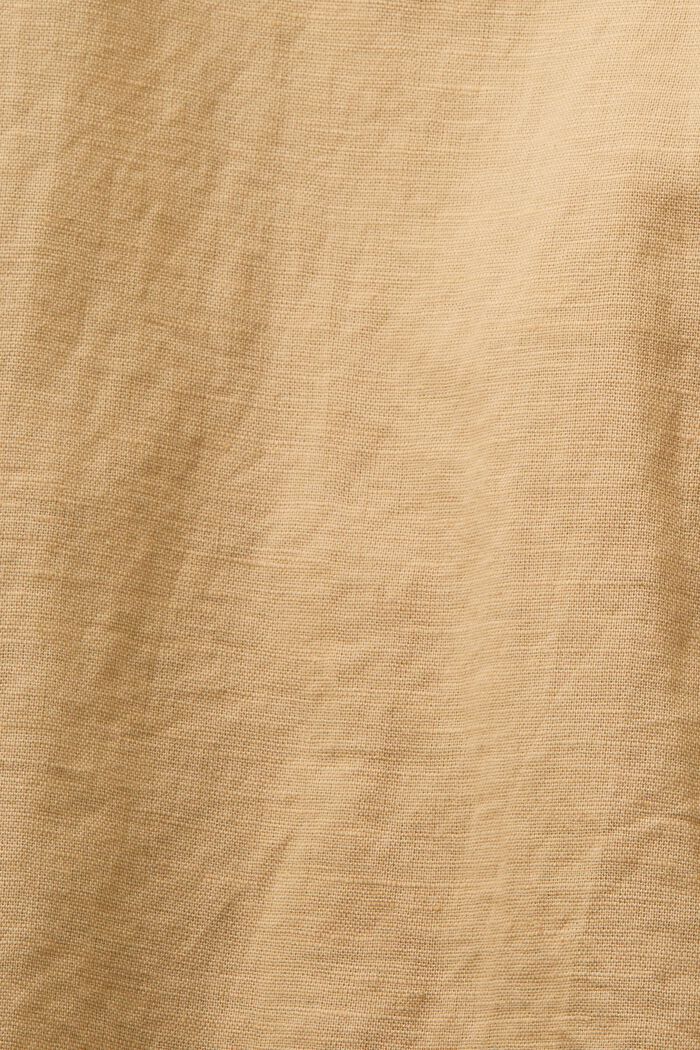 Košile ze lnu s bavlnou, BEIGE, detail image number 5