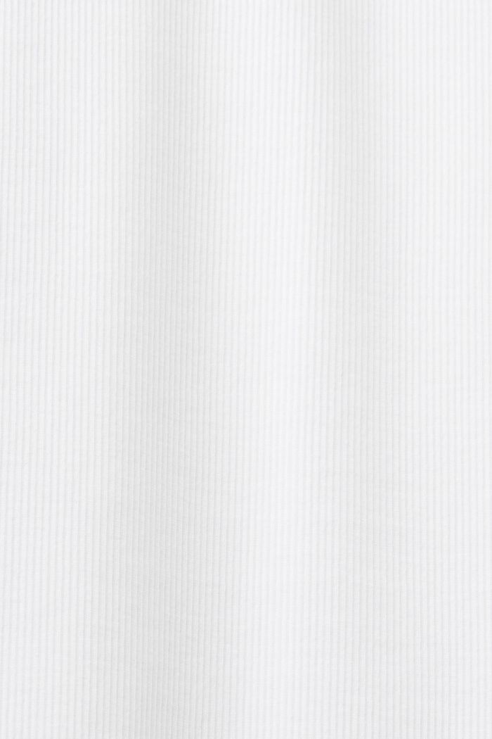 Žebrové žerzejové midi šaty, strečová bavlna, WHITE, detail image number 5