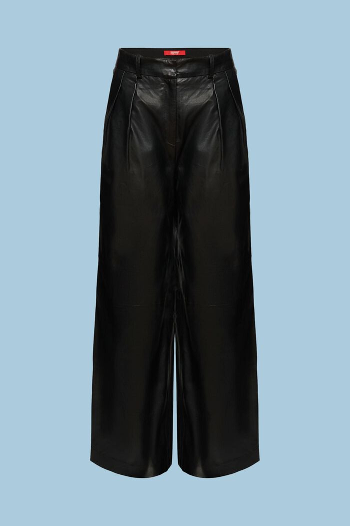 Kožené kalhoty se širokými nohavicemi, BLACK, detail image number 6
