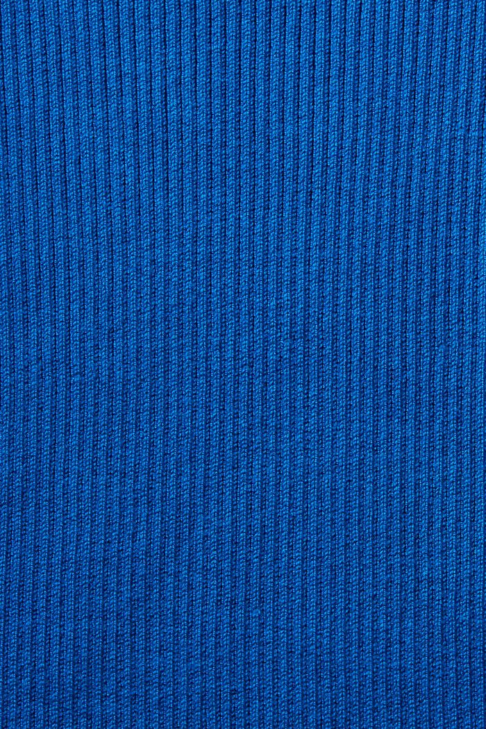 Pulovr z žebrové pleteniny se špičatým výstřihem, BRIGHT BLUE, detail image number 5