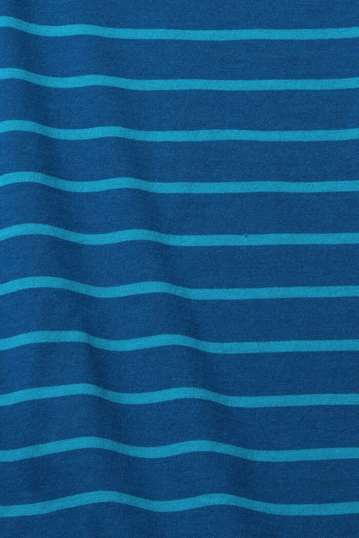 Tričko s dlouhým rukávem a pruhovaným vzorem, PETROL BLUE, detail image number 1