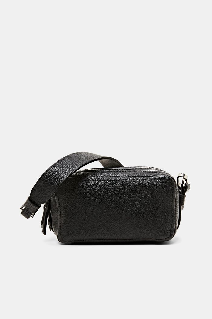 Malá kabelka přes rameno, se vzhledem kůže, BLACK, detail image number 2