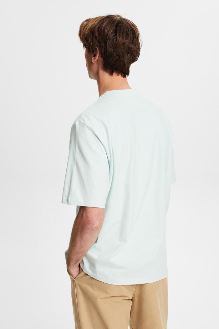 Bavlněné tričko s kulatým výstřihem, LIGHT AQUA GREEN, detail image number 3