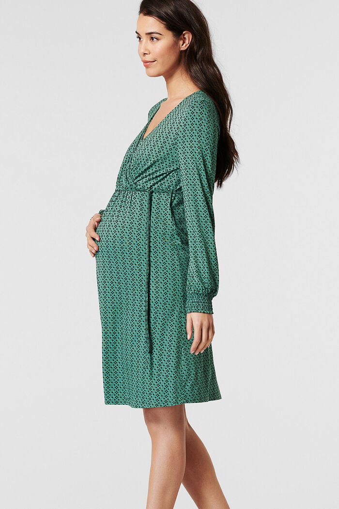 Žerzejové šaty s úpravou pro kojení, LENZING™ ECOVERO™, TEAL GREEN, detail image number 4